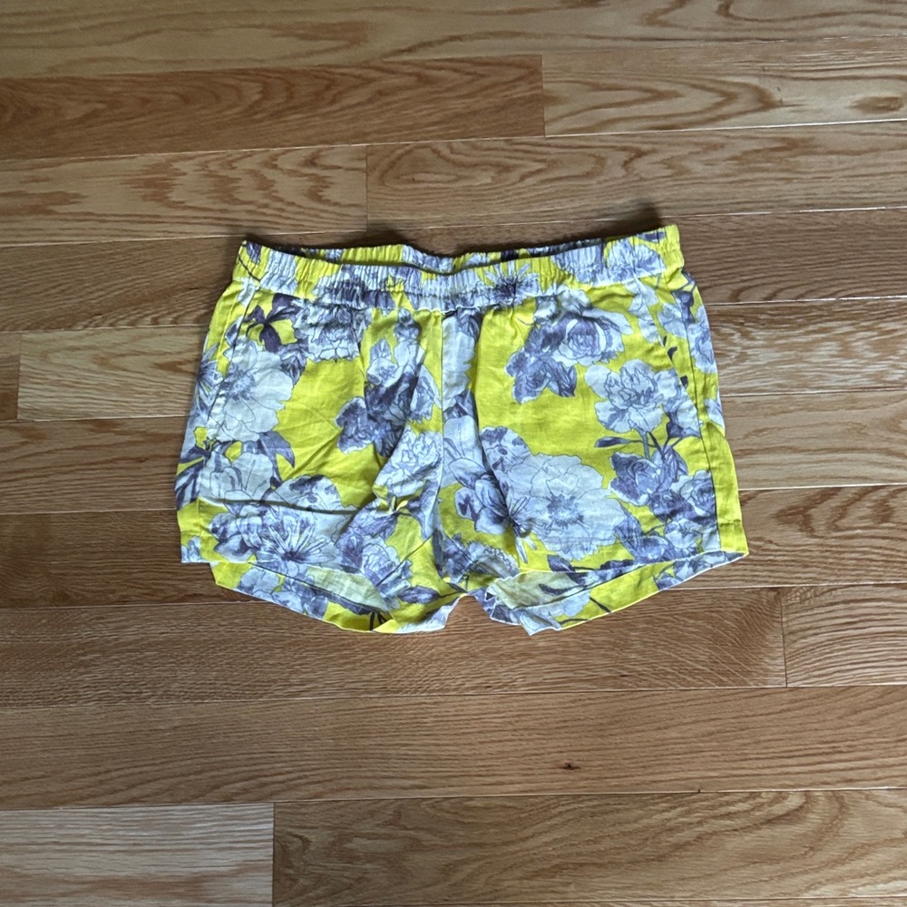Kut from the Kloth Yellow and Gray Floral Shorts